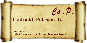 Csetneki Petronella névjegykártya